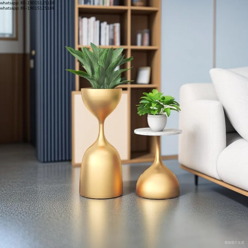 Modern Minimalist Plant Stand Iron Living Room Side Table Balcony Coffee Table Floor Plant Shelf for Home Decor
