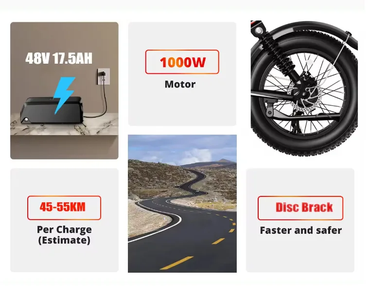 Green motorcycle 26 * 4inch fat tire EBike American adult women's electric car with rear shelf