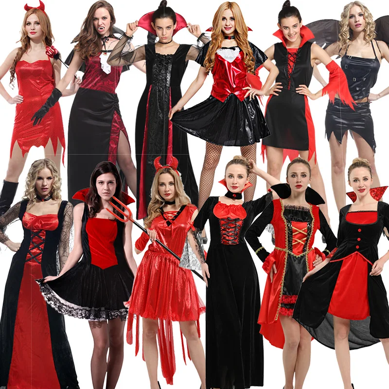 

Halloween Female Vampire Cosplay Costume Medieval Gothic Retro Earl Witch Costume Carnival Costume Party