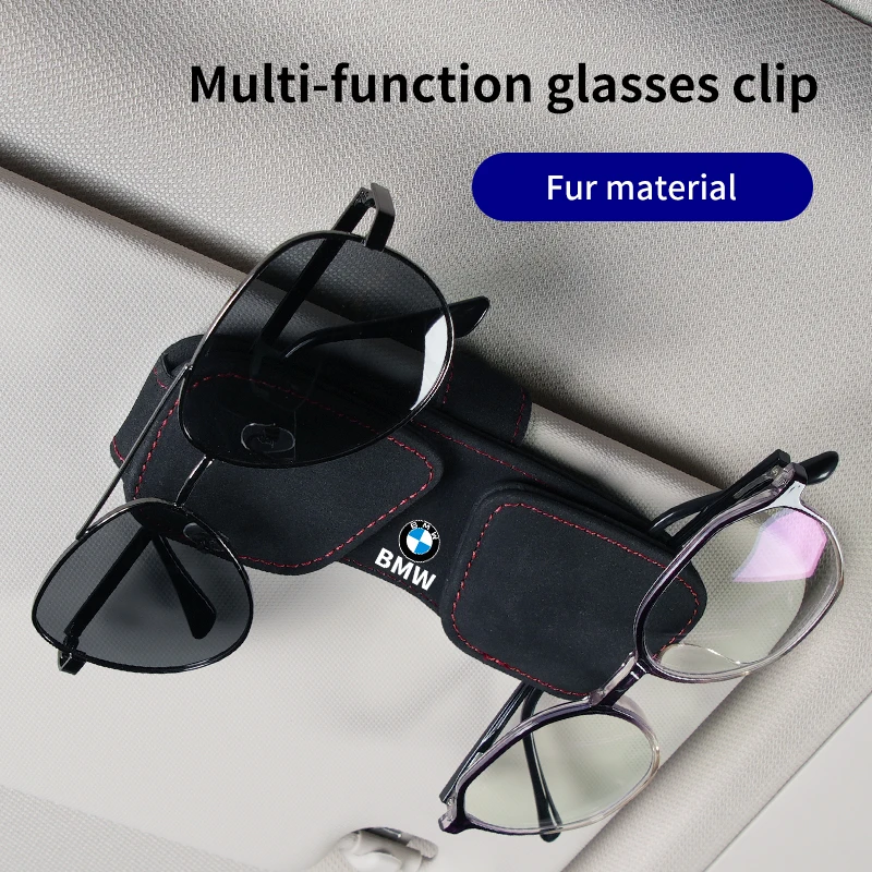 Leather Eyeglass Hanger Clip Universal Car Sunglasses Holder  For BMW Performance F30 F20 F10 F40 E92 E91 G20 G30 G05 G06 G07