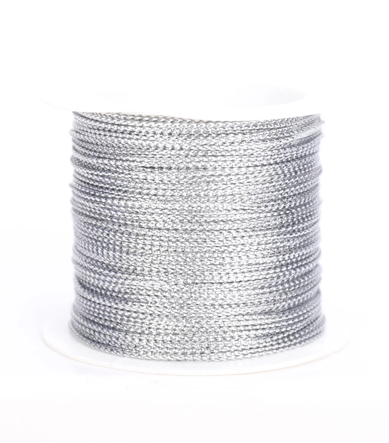 12 farben 20 Meter 1mm Seil Gold Silber Rot Seil Seidenfaden Armband Tag Kleidung Nähen Geschenk Dekoration Zubehör DIY