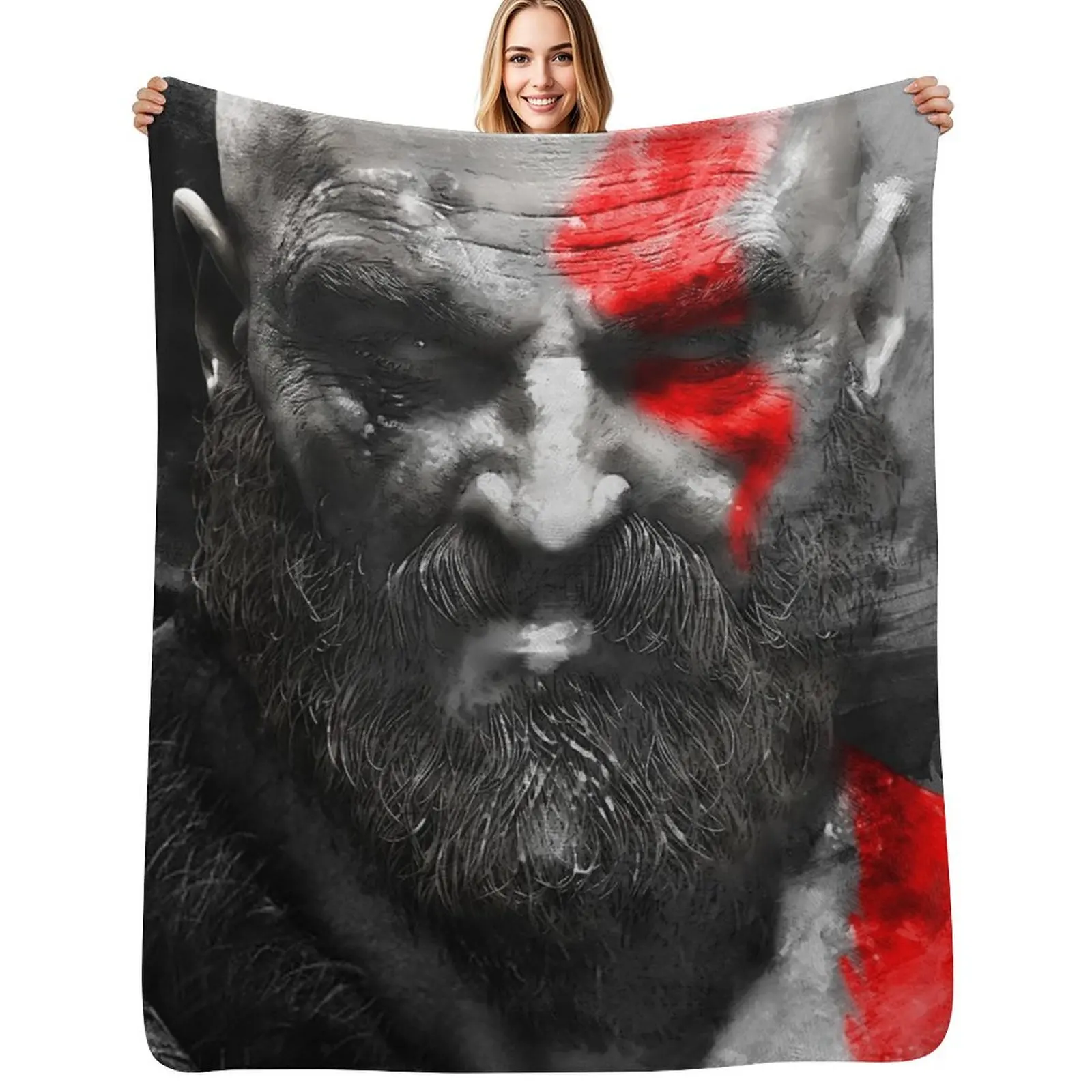 

150 Kratos Paint Throw Blanket Soft Plaid Blankets Sofas Of Decoration manga Sofa Blankets