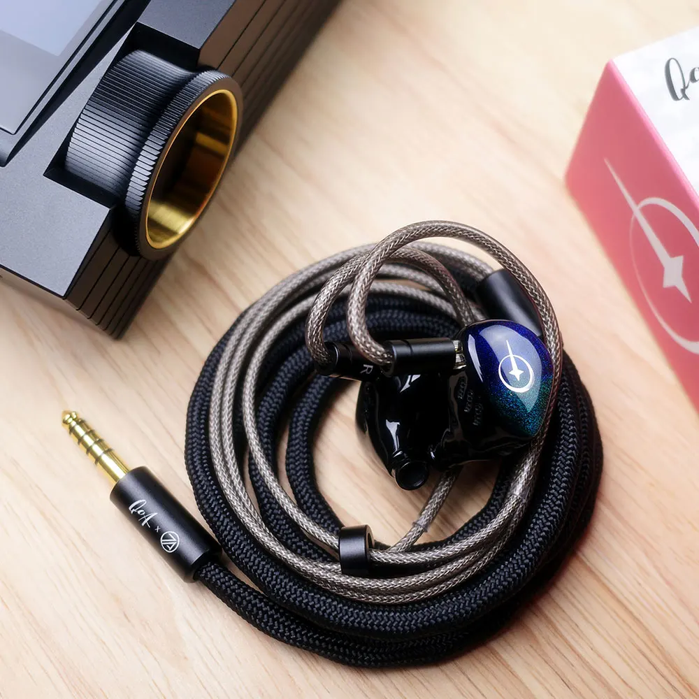 New QoA X 7th Acoustics Ryusei Headphone Single Nano Gold Plated Dynamic Driver In Ear Earphones With HiFi Earbuds Cable Plug view 4