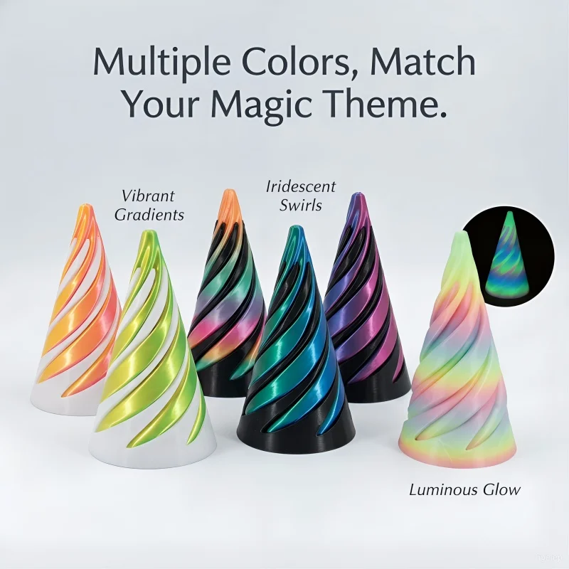 3D Printed Mini Vortex Thread Illusion Pyramid Spiral Screw Sculpture Decompression Office Fidget Decor