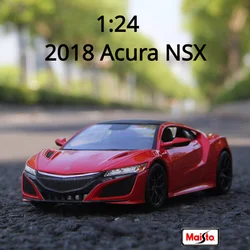 Maisto 1:24 2018 Acura NSX Sports Car High Simulation Diecast Car Metal Alloy Model Car Children's toys collection gifts B128