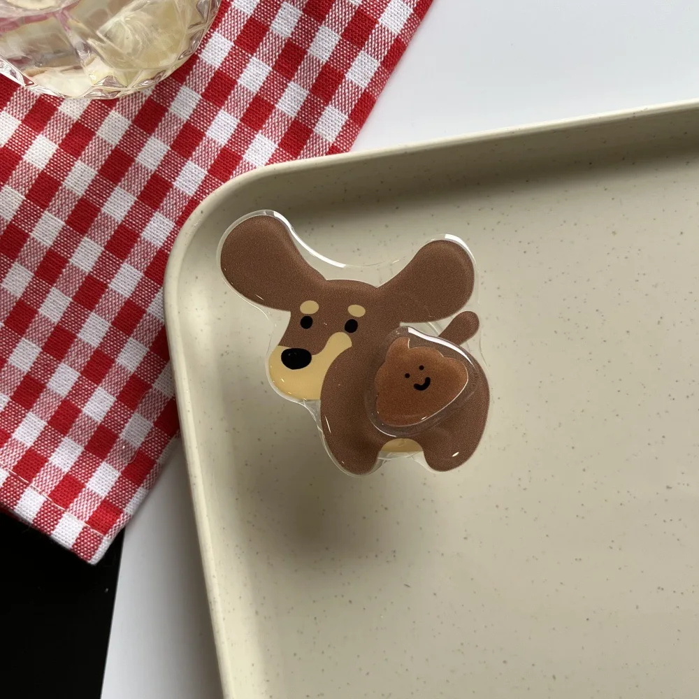 الكرتون الحيوان حامل هاتف المحمول متعة جرو حامل هاتف المحمول الخلفي ملصق قابل للسحب المحمولة دعم مشاهدة سطح المكتب