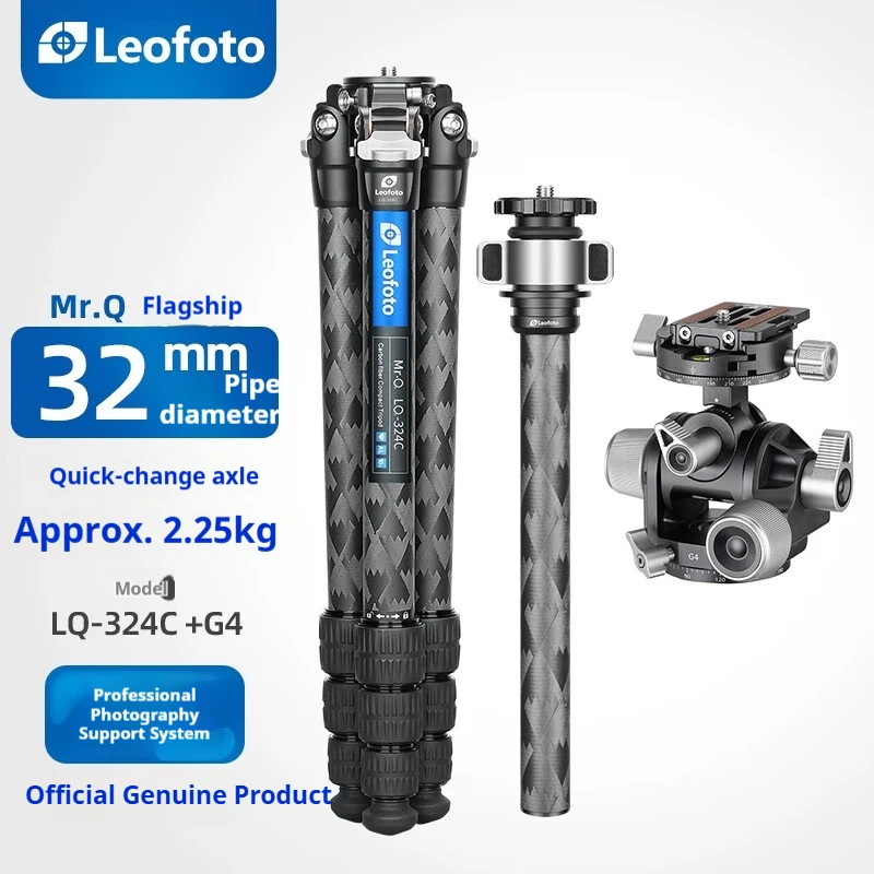

Leofoto LQ-324C+G4 Multi-Functional DSLR/Mirrorless Professional Landscape Photography Snow Mountain Pattern Carbon Fiber Tripod