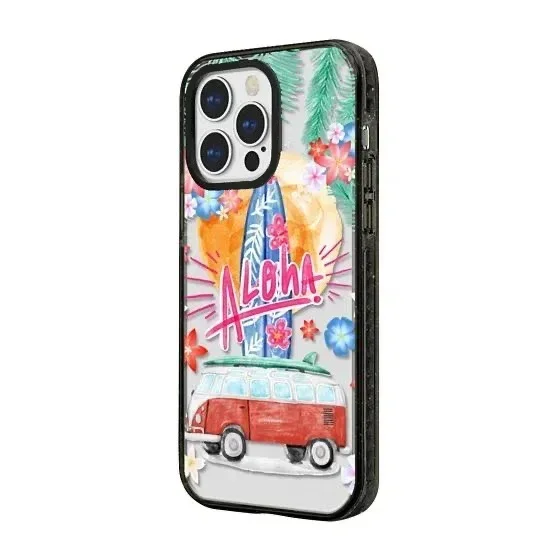 Graffiti Bus 2.0 Acrílico Borda Preta Capa Protetora para iPhone para 16 15 14 13 12 Pro Max Case
