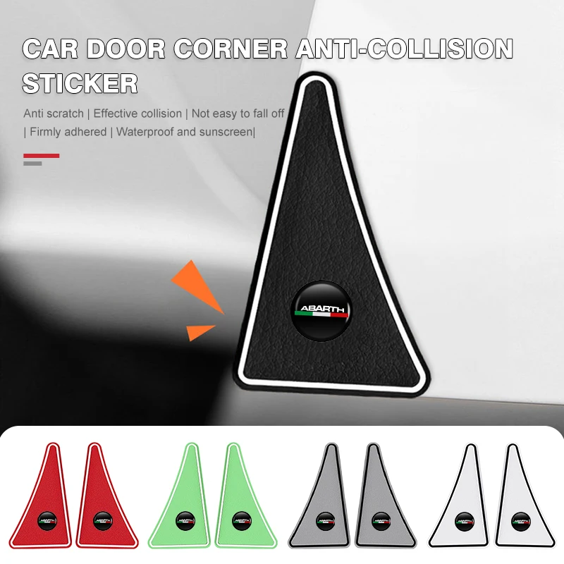 Car Door Corner Cover Anti-Scratch Crash Protection Sticker For Abarth 595 695 500 124 Spider 4S Panda 5CC TC