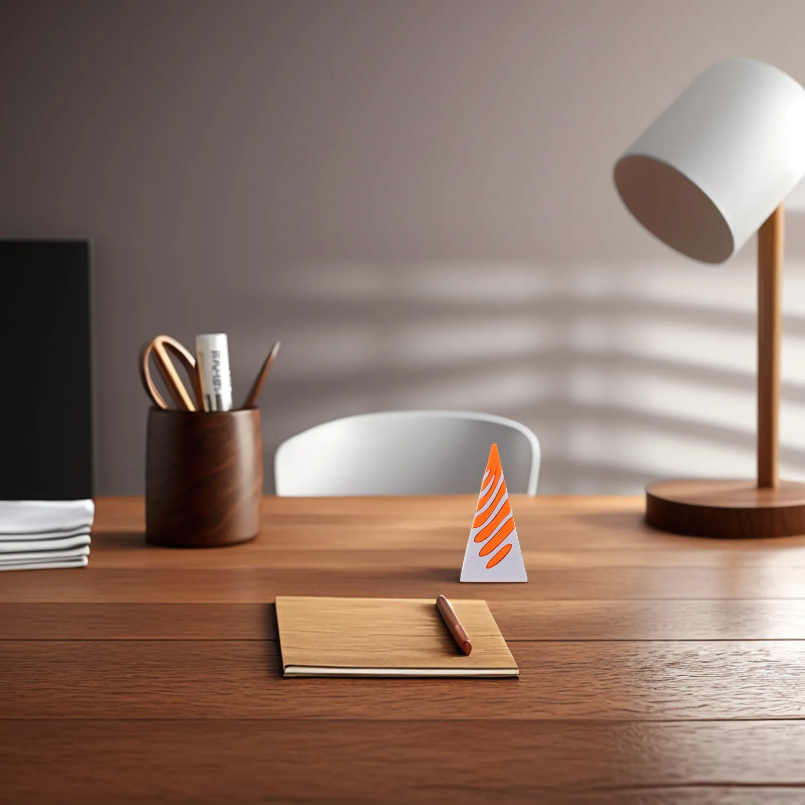 3D Printed Spiral Cone Impossible Pyramid Sculpture Optical Illusion Desktop Decor for Office Home Bookshelf