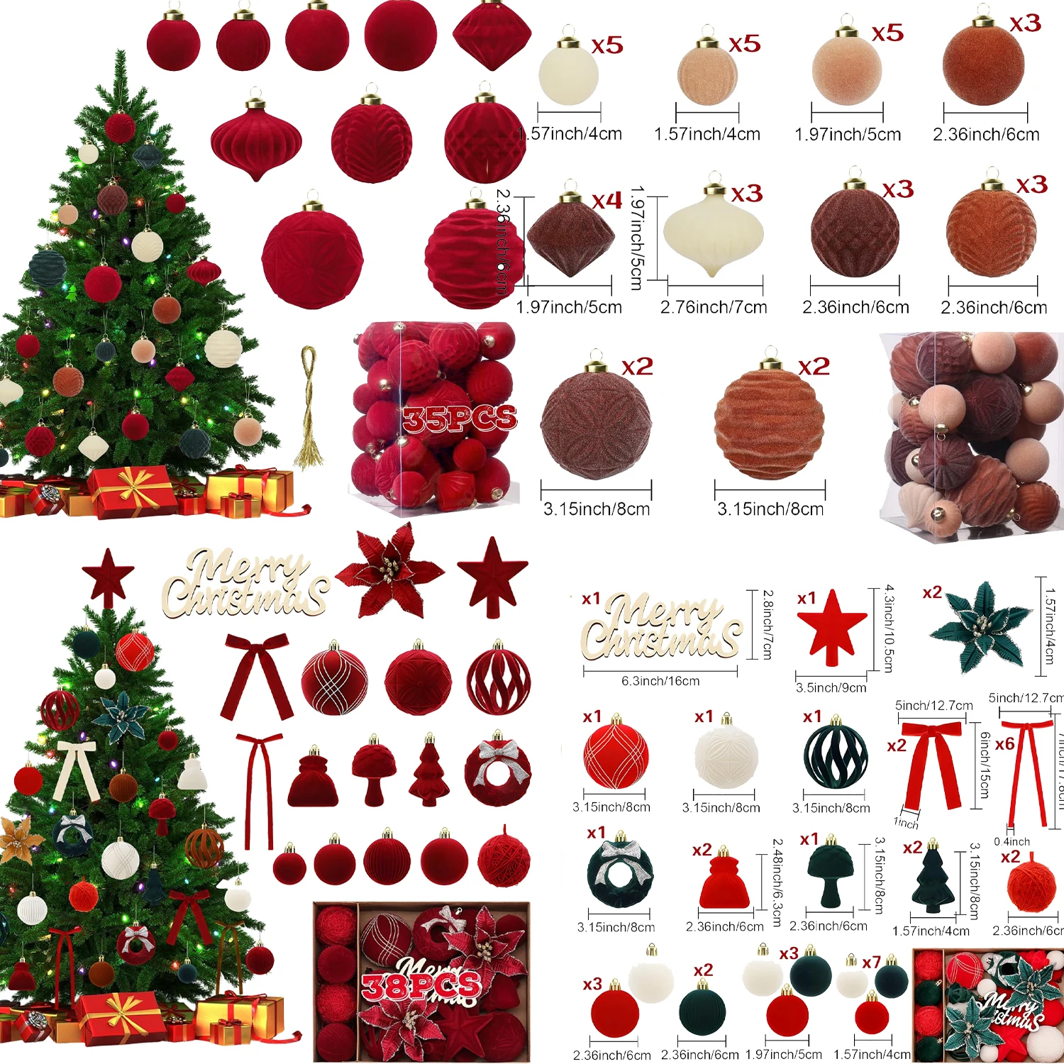 28/35/38Pcs Velvet …