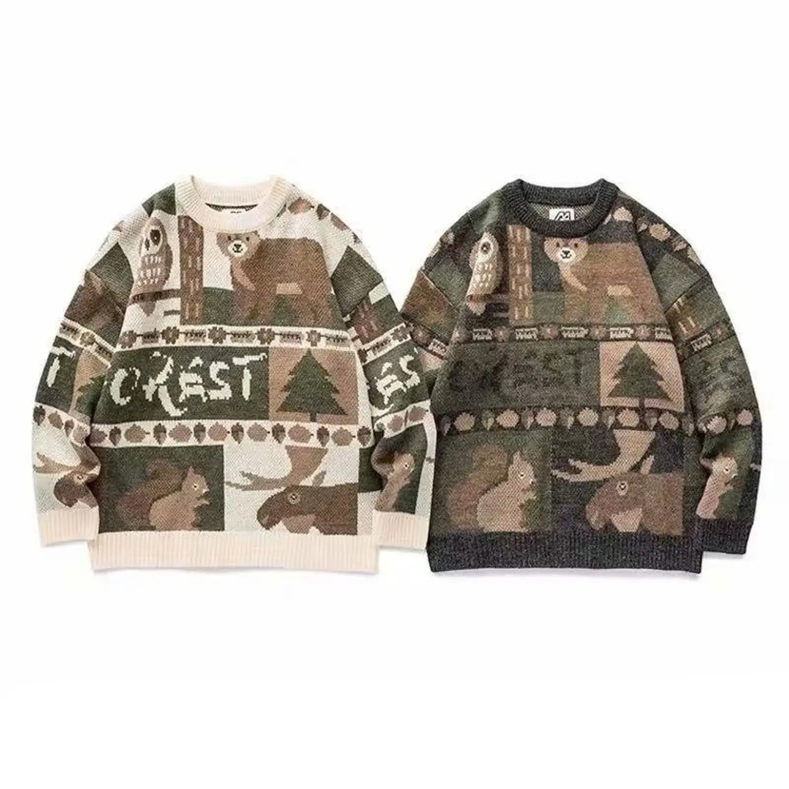 

Y2K зимний винтажный мужской свитер с милым медвежьим дизайном, длинный све, вязаный топ, молодежный энергетический свитер, без бренда, зарегистрированный