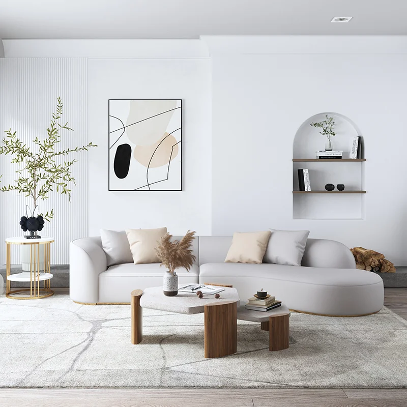 

Nordic Internet celebrity curved technology cloth sofa beauty salon hotel clubhouse reception negotiation special-shaped sofa co