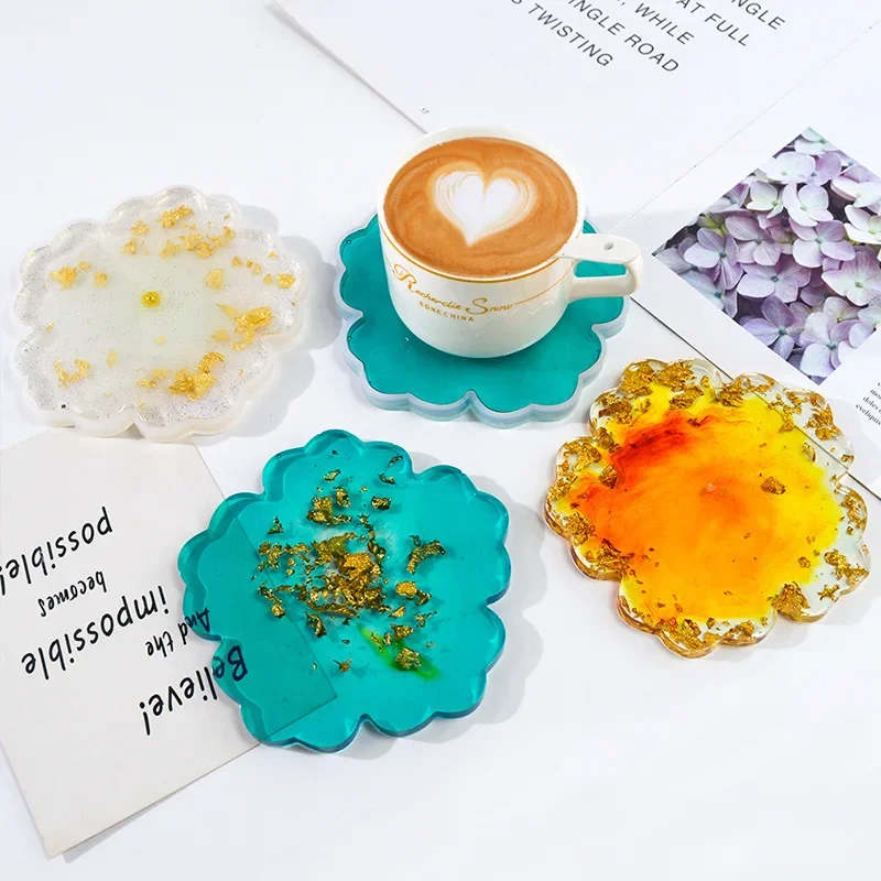 Sakura Tray Coaster Silicone Mold Flower Tea Cup Pad Molds DIY Epoxy Resin Molds Making Tools Platter Home Decor