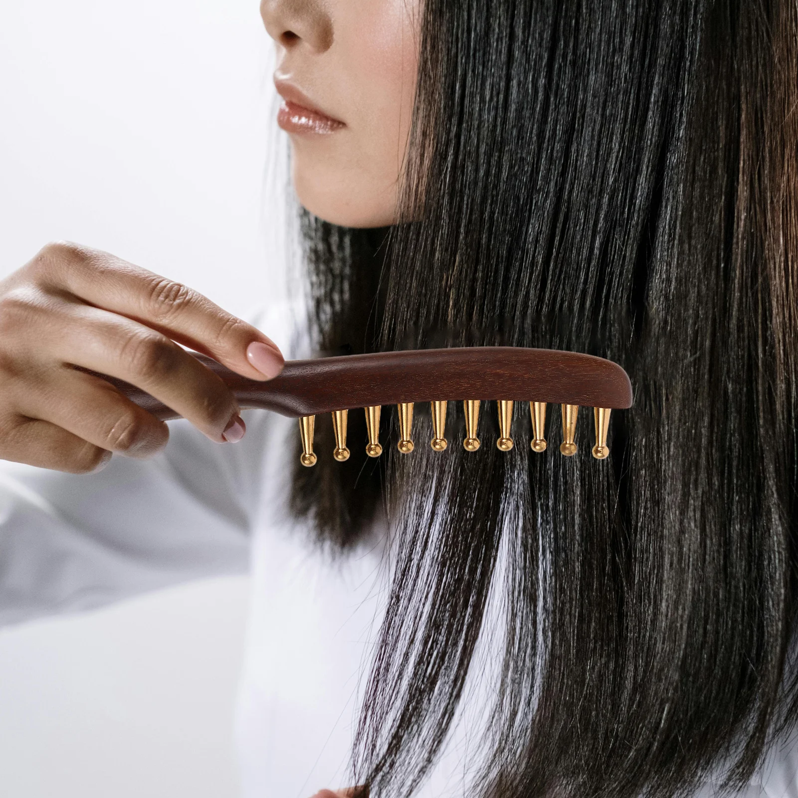 

Natural Rosewood Scalp Massager Comb Meridian Massage Tool Gua Sha Brush Wide Tooth Wooden Hair Comb Durable Manual Head