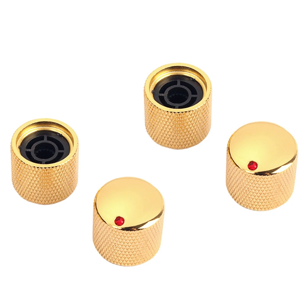 

4 PCS Golden Knob Guitar Set Bass Control Volume Tone Replacement Electric Knobs