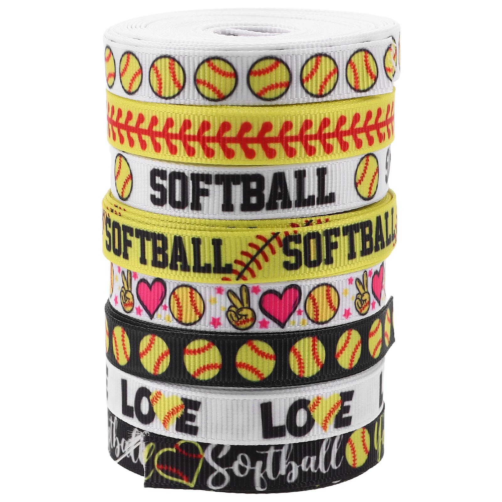 

8 Rolls Sports Theme Grosgrain Ribbon Softball Baseball for Birthday Party DIY Craft Supplies Baseball Ribbon Decorative