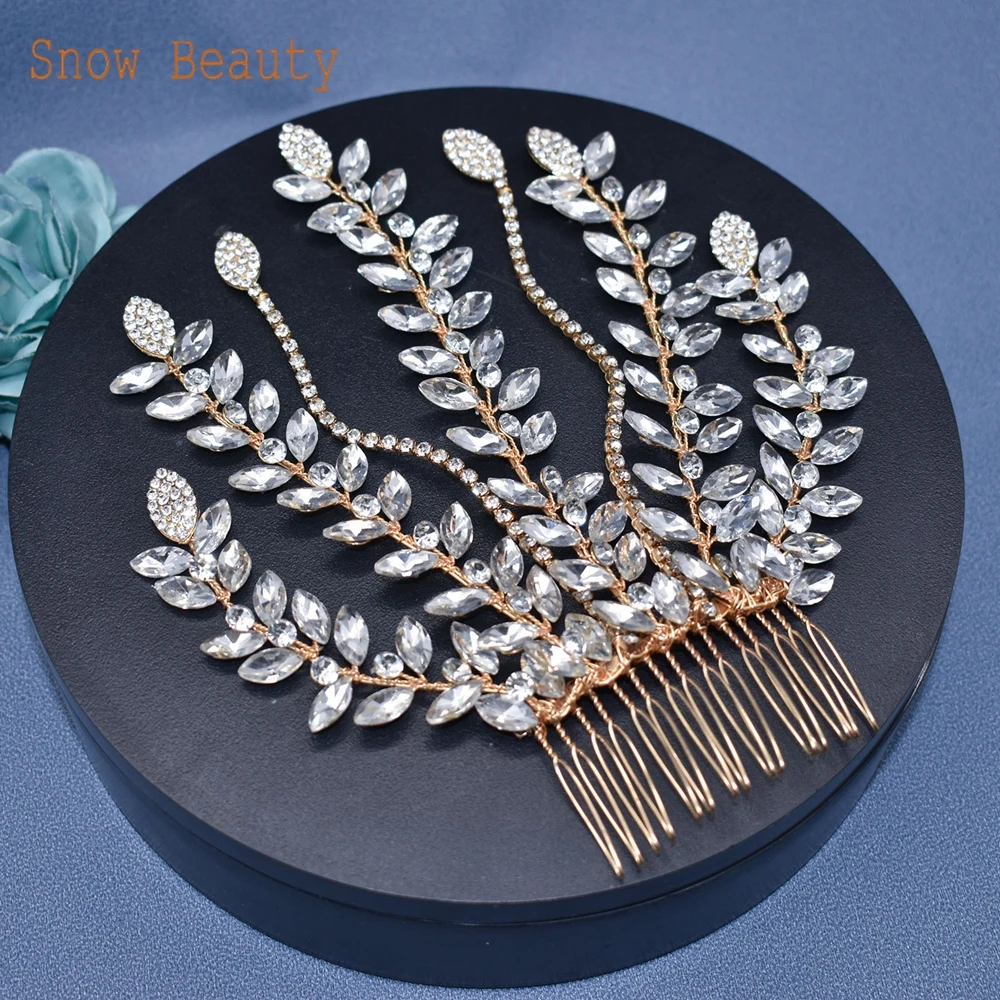 DZ016 Rhinestone Bridal Hair Combs for Women Tiaras Wedding Head Ornaments Headwear Hair Clip  Hair Accessories Party Jewelry