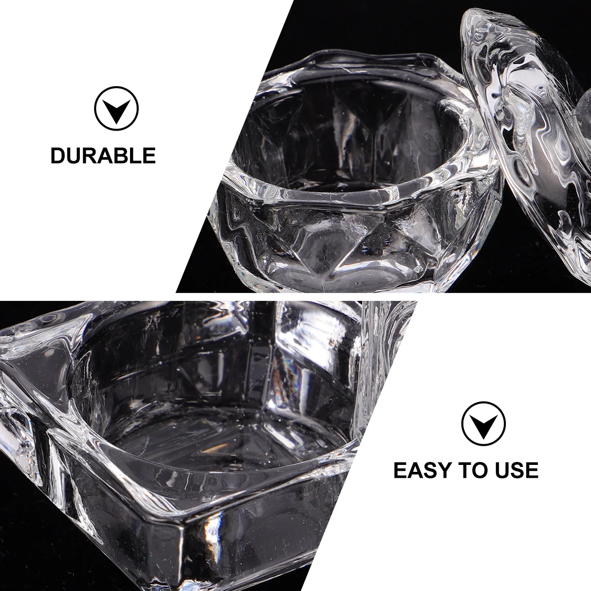 

3 шт., хрустальные стеклянные чашки для дизайна ногтей, прочные мини-чашки для смешивания акриловой жидкой пудры, маникюрный салон, жидкая чашка для маникюра