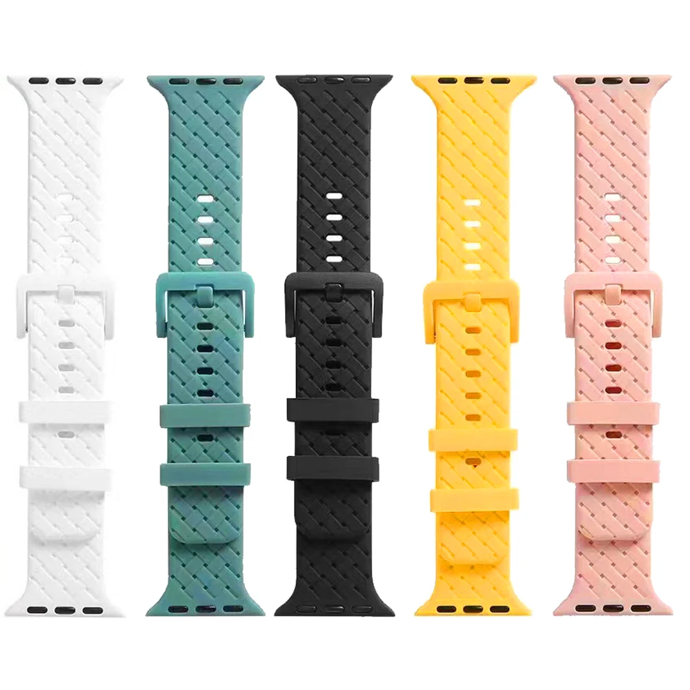 

Woven Strap For Apple Watch band 45mm 40mm 44mm Sport Silicone braided Bracelet 41mm 38mm iWatch Serie 8 7 6 SE 5 4 3 Ultra 49mm