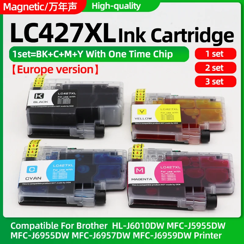 1set~3set LC427 LC427XL Ink Cartridge Compatible For Brother HL-J6010DW MFC-J5955DW MFC-J6955DW MFC-J6957DW MFC-J6959DW Printers