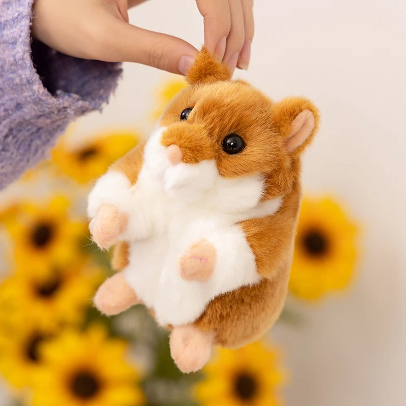

Новинка, 1 шт., 13 см, имитация стоячей осанки, плюшевая кукла-хомяк, милая мини-пушистая плюшевая игрушка-хомяк для домашних животных, детский подарок на день рождения, рождественский подарок