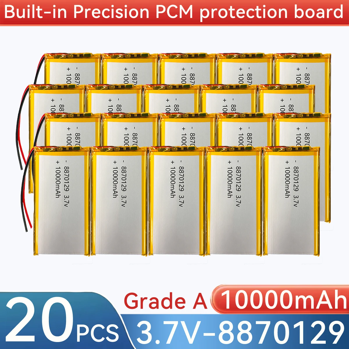 1-20PCS 10000mAh 8870129 3.7V Polymer Battery Suitable for DLY Mobile Power Battery Replace 1260110 9858102 9373129