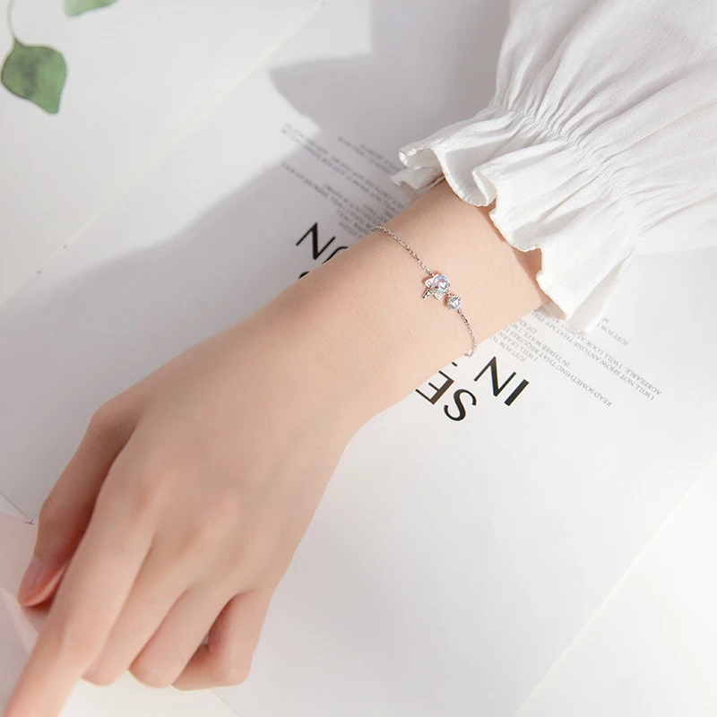 Modian Sparking AAA Zircon Link Chain Bracelet for Women 925 Sterling Silver Colorful Crystal Unicorn Braccelet Fine Jewelry - Image 5