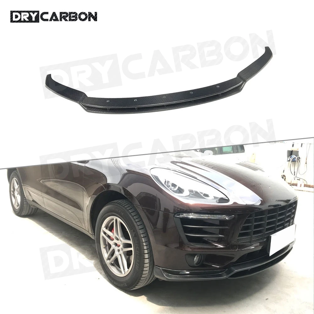 

Чехол для Porsche Macan 2017 2018, передний багажник, спойлер, сплиттер из углеродного волокна, головной бампер, защита лопаты, Стайлинг автомобиля