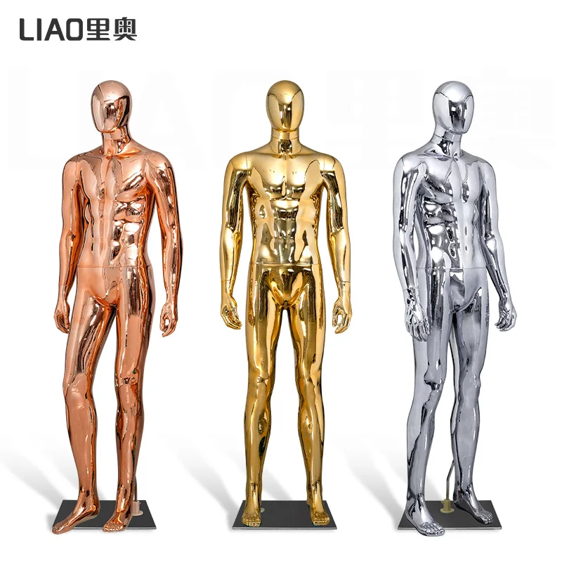 

Новый модный манекен для мужчин в европейском стиле, хромированный, золотой, серебряный, для демонстрации и розничной торговли.