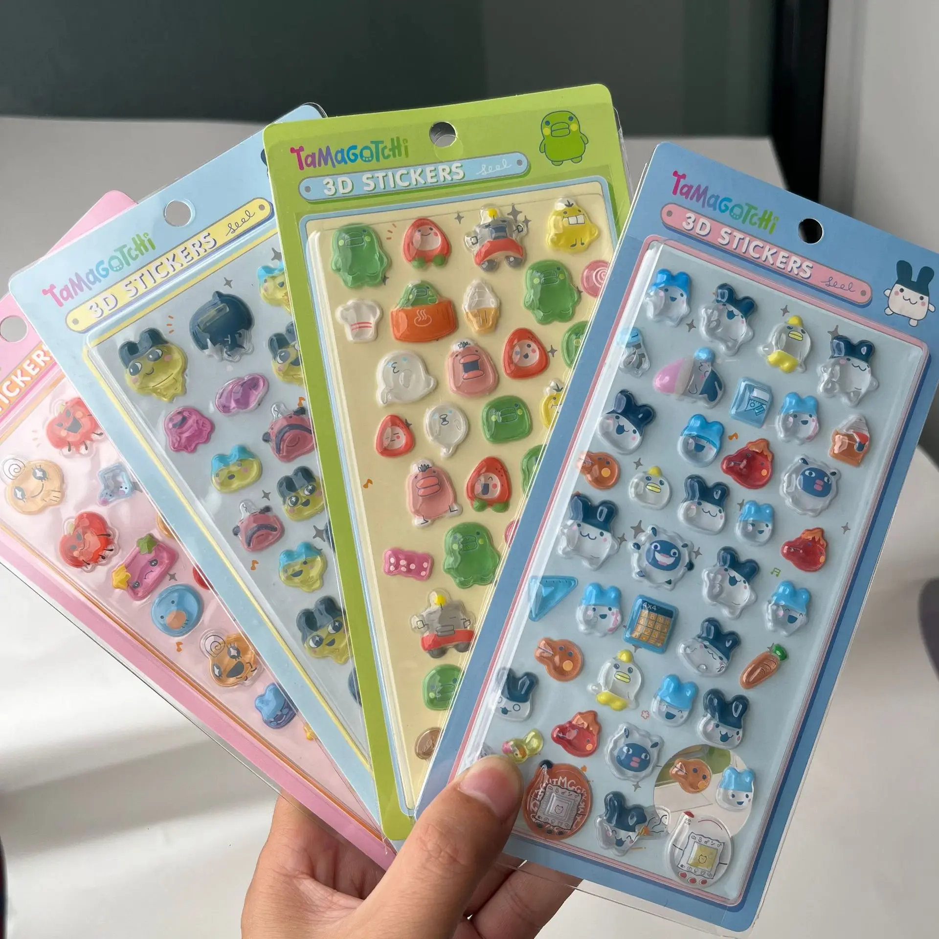 Cute Tamagotchi 3D Puffy Stickers Retro Digital Pet Embossed Decal Transparent Bubble Phone Laptop Decor Mini Kawaii Gift Fans
