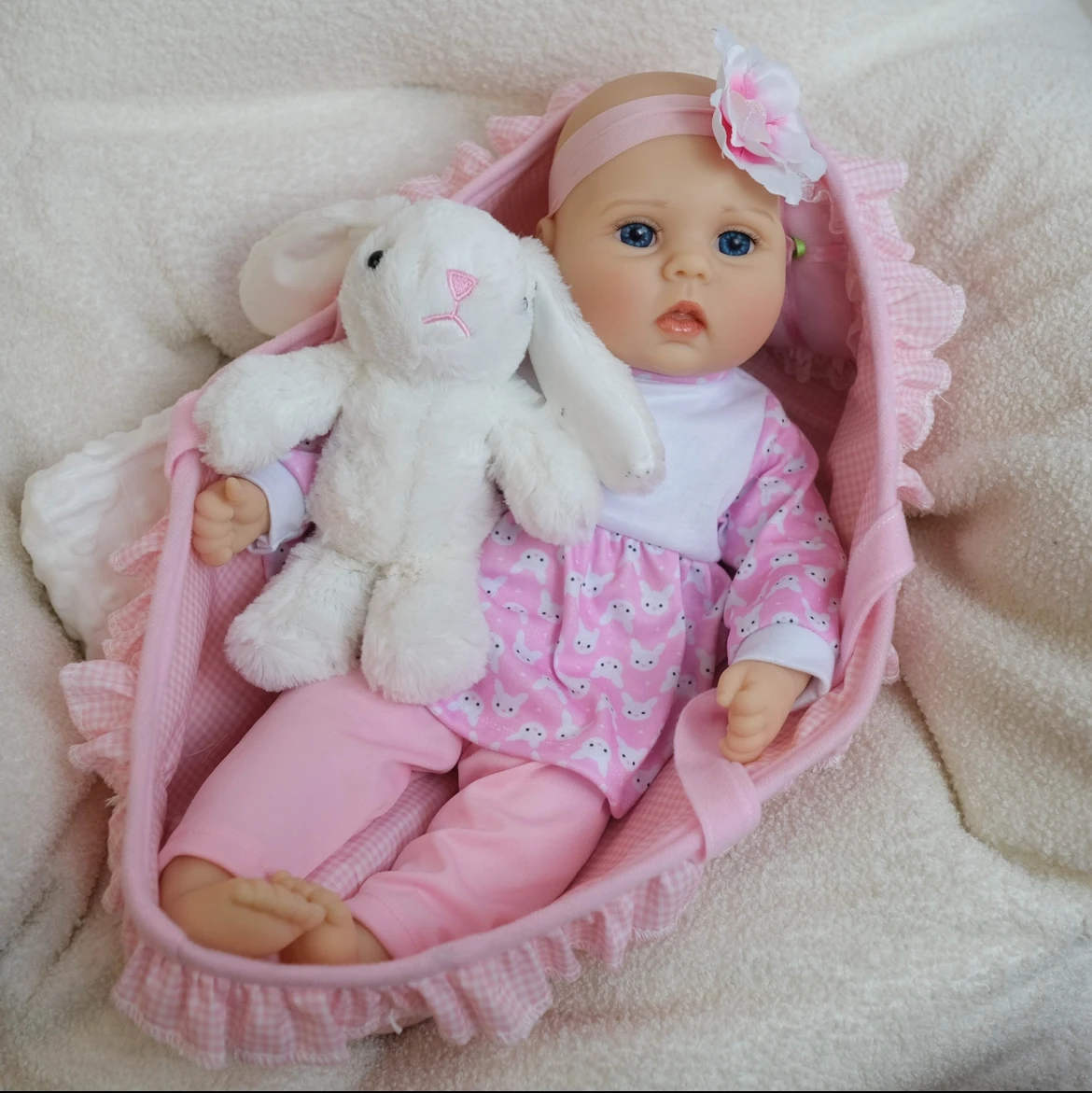 16" Sweet Reborn Baby: Cute Doll With Big Eyes Resembles Newborn!  Soft Skin, Visible Veins.  Ideal Toy & Caring Friend for Kids