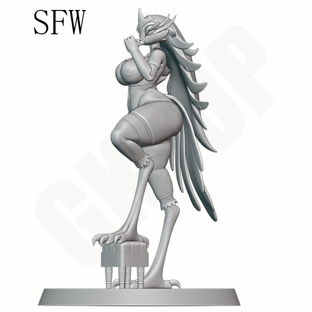 1/24 NSFW Fantasy Avian Noble Girl Figure 3D Printed Gray Resin Beauty Statue Toy Miniature Model DIY Unpainted Unassembled