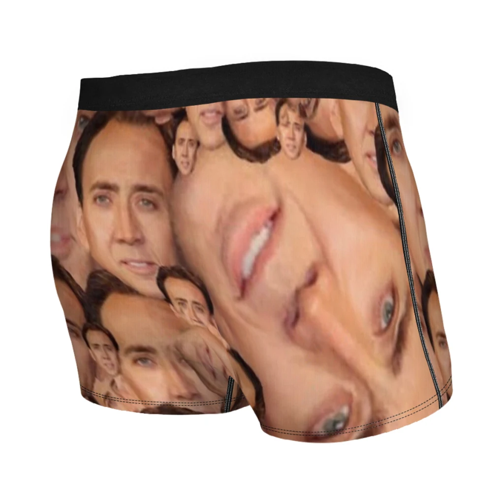 Nicolas Cage Meme Photo Men Boxer Briefs Golden Globe Award Actor Highly Breathable Underwear Top Quality Print Shorts Birthday