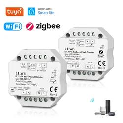 0/1-10V Tuya Smart Wifi ZigBee LED Dimmer Controller Push Dimmer 110V 220V 230V Smart Life App Sprach steuerung f Alexa Google Home