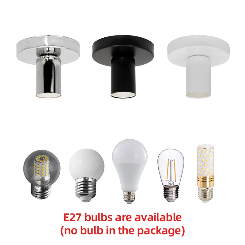Black/White E27 Lamp Base Modern Nordic Retro Iron lamp Decor For Living Room Bedroom Bathroom Ceiling Lamp Wall Lamp Holder