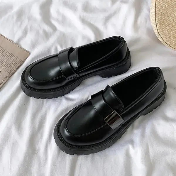 

Womens Derby Shoes Black Flats British Style Casual Female Sneakers Ladies' Footwear Shallow Mouth Loafers With Fur Soft 2023