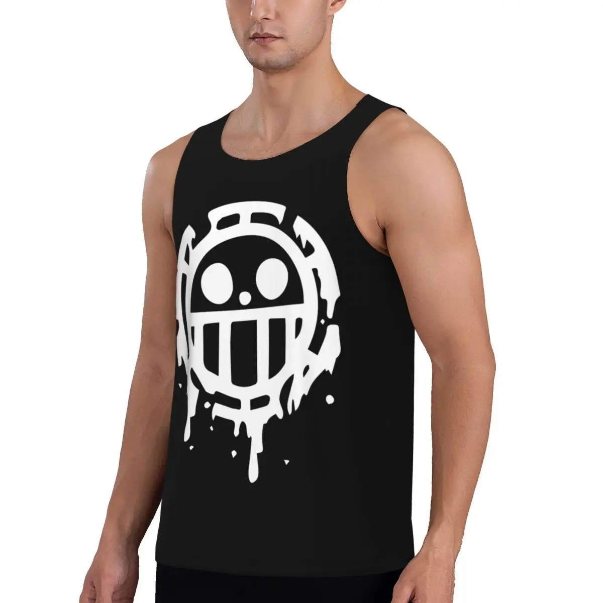 One Piece Men Gym Clothing Fitness Sleeveless T-Shirt Summer Bodybuilding Tank Tops Monkey D Luffy Anime Exercise Vest
