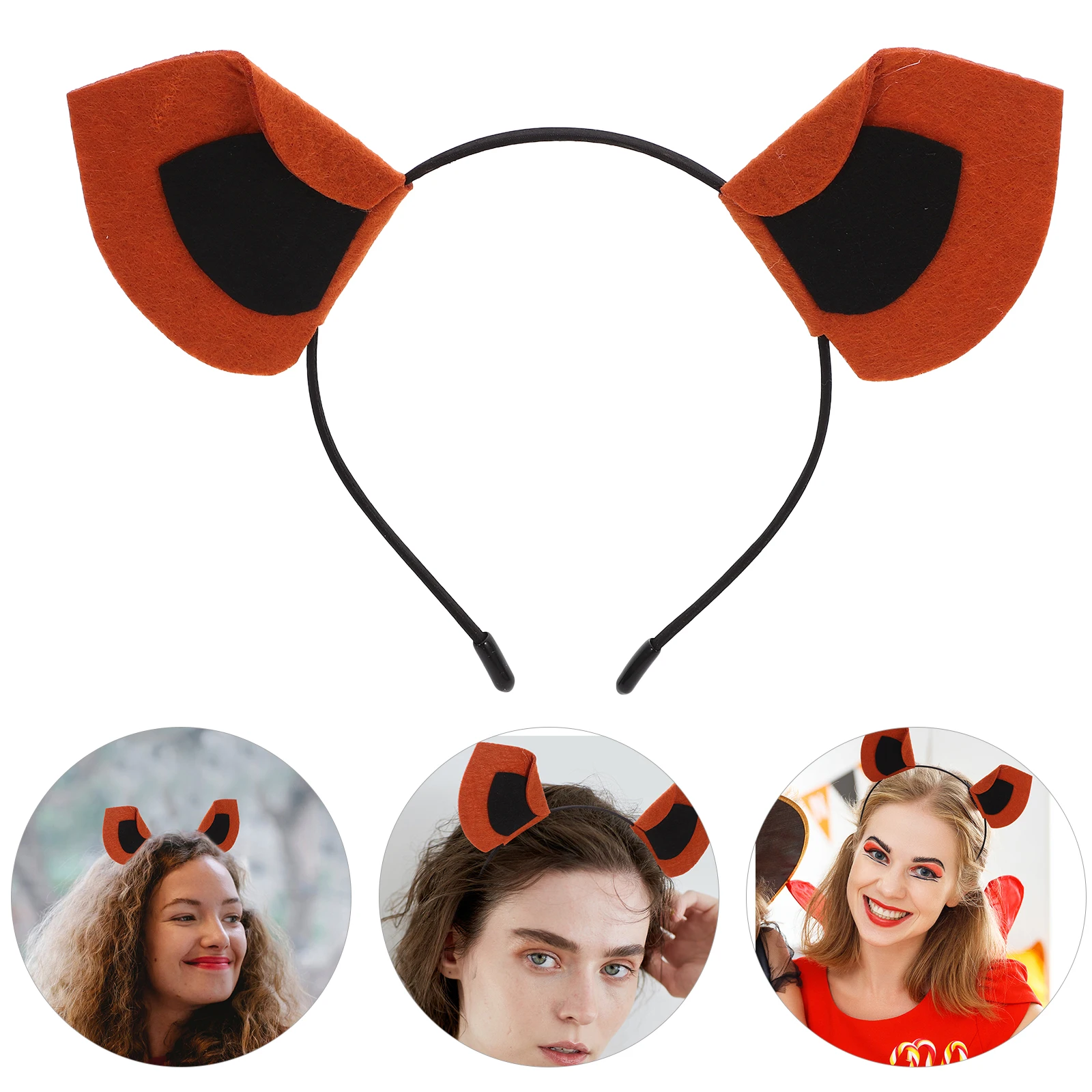 

Felt Monkey Ear Headband Brown Lovely Hairband Party Cosplay Costume Accessories Animal Design Headdress Hair Decor
