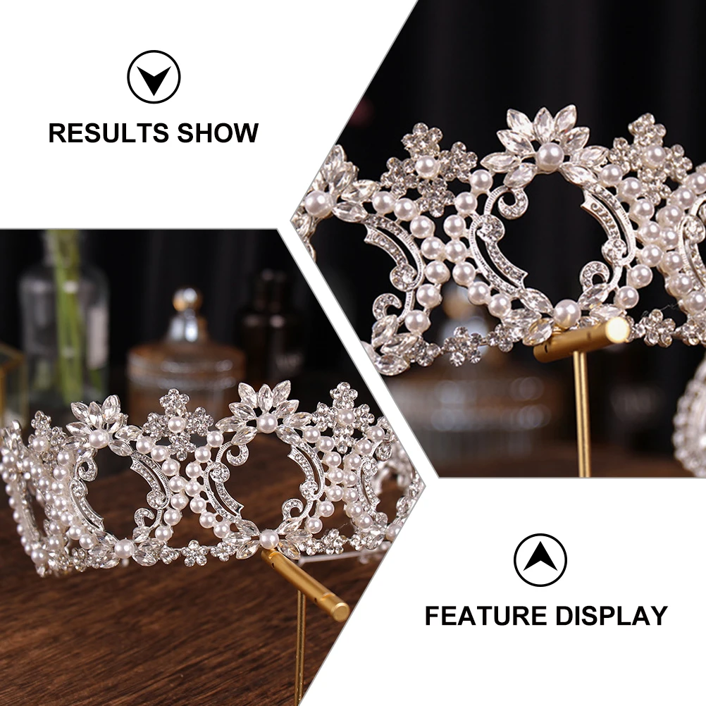 

Pearl Crown The Wedding Headdress Make up Rhinestone Rhinestones Decor Bride Supply Bridesmaid Exquisite Tiara Women