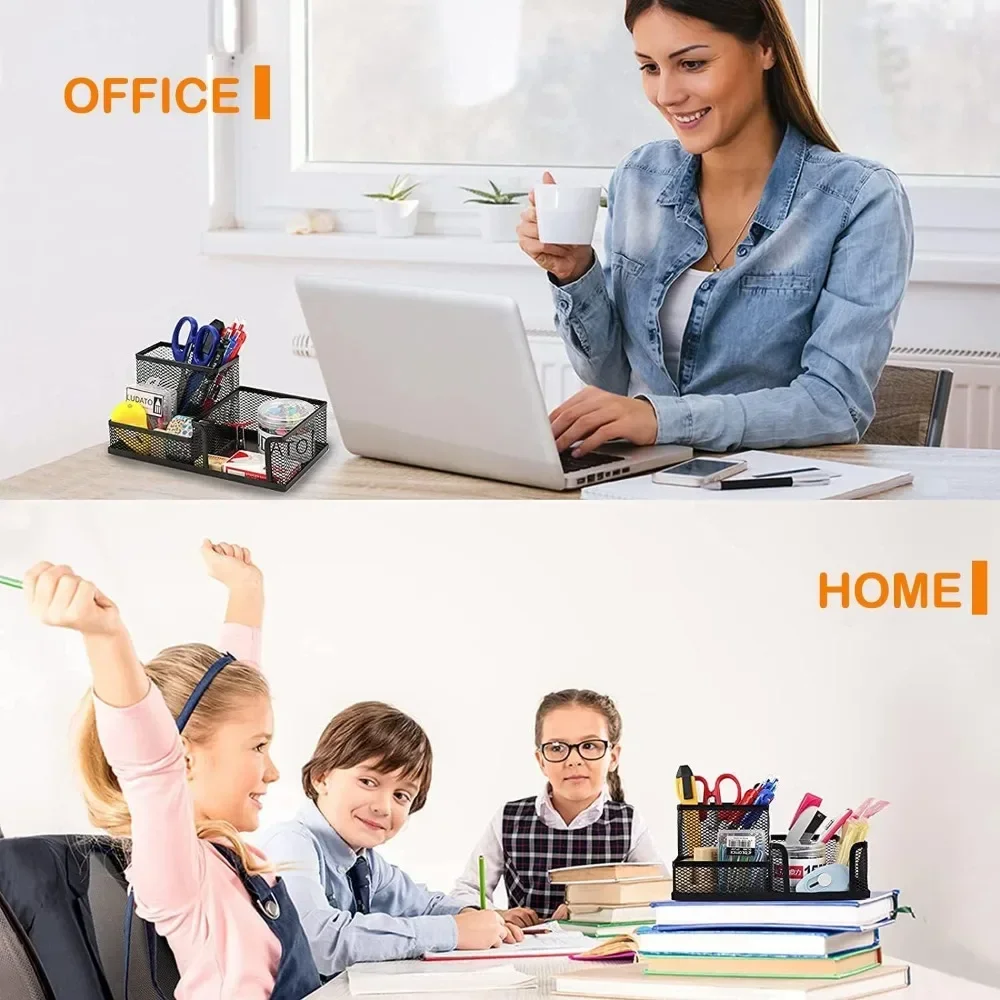 ที่ใส่ปากกาตั้งโต๊ะ ที่จัดระเบียบโต๊ะ ชุดที่ใส่ปากกาตาข่าย 3 ช่อง อุปกรณ์ตั้งโต๊ะงานฝีมือมาร์กเกอร์