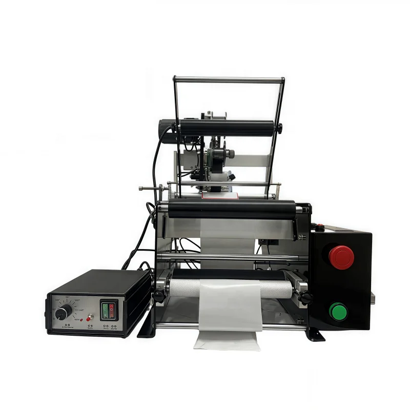 For Glass Metal Cans Barrel Packaging ZST-W02256S Semi-Automatic Electric Labeling Machine for Round Bottles Best Price
