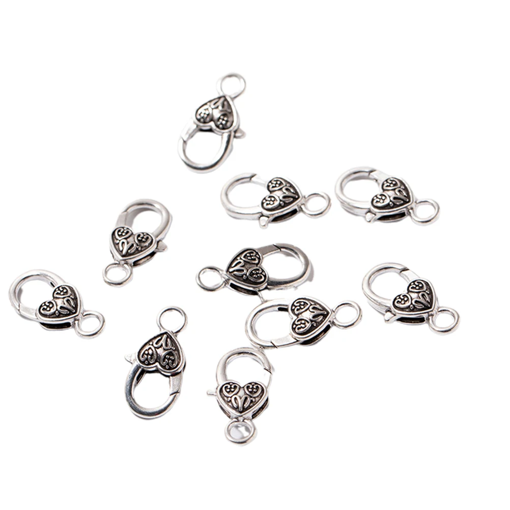 

Silver Alloy Clasp Love Shaped Buckles For Diy Jewelry Making Necklace Bracelet Accessories Durable Craft Findings