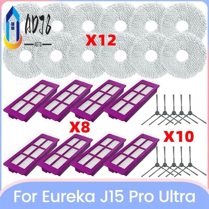 

AD78-For Eureka J15 Pro Ultra Vacuum Parts Side Brush Hepa Filters Mop Cloth Replacement Accessories