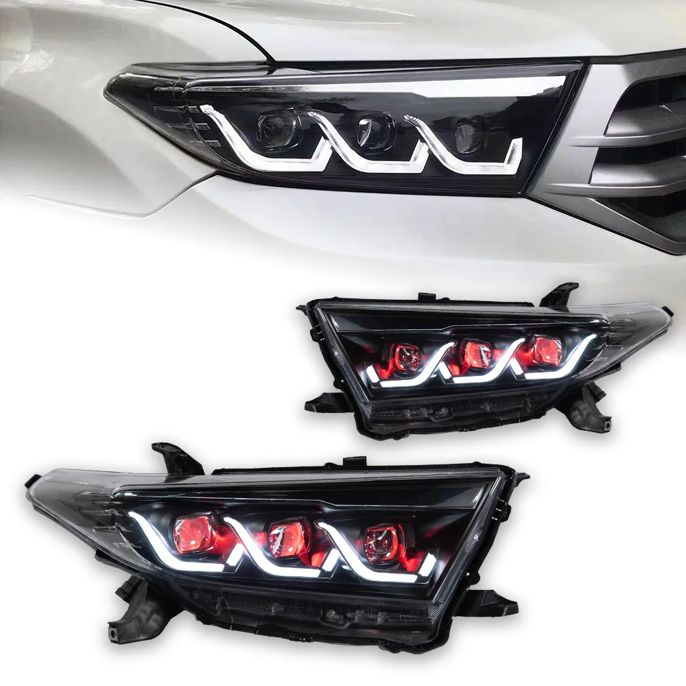 Car Lights For Toyota Highlander Headlight Projector Lens 2012-2014 Dynamic Signal Head Lamp LED Headlights Drl Auto Accessories