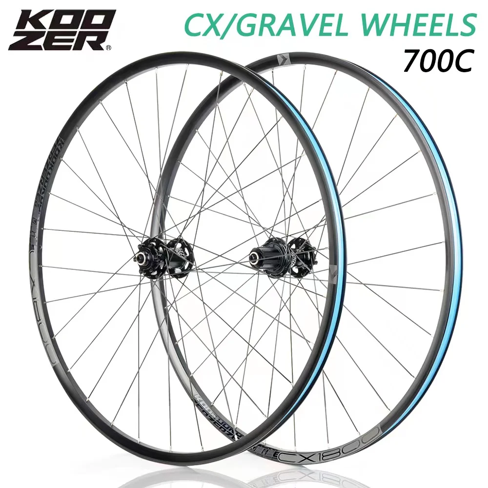 KOOZER CX1800 Gravel Off Road Koło rowerowe 700C Hamulec tarczowy 28 otworów F2/R4 Łożysko 72 kliknięcia System Wysokowydajne koło aluminiowe
