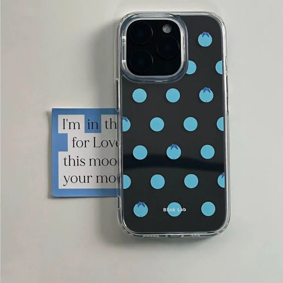Funda de silicona a prueba de golpes con diseño de lunares azules coreanos para iPhone 17 Air 16 Pro Max 15 14 Plus 13 12 11 Pro