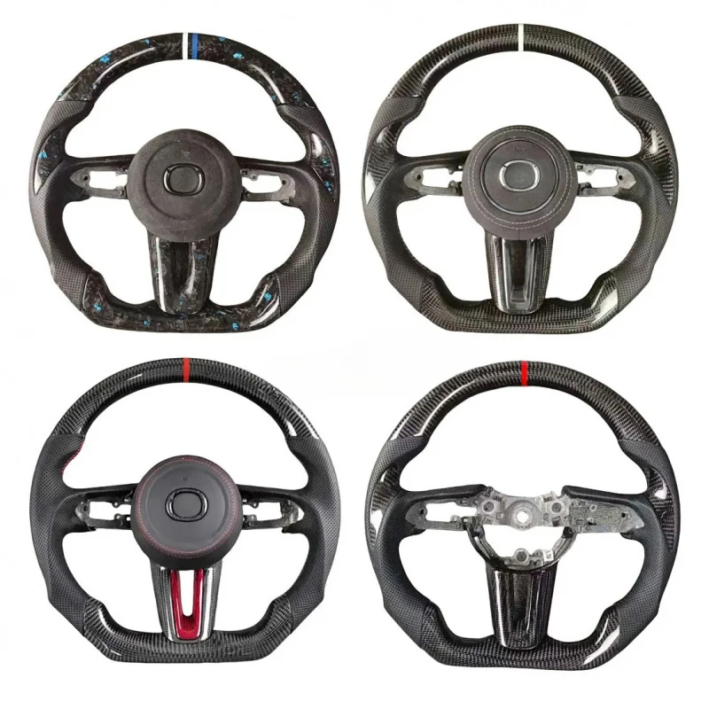 

Горячая распродажа: Спортивный руль из карбона с индивидуальной цветовой гаммой и полосами, аксессуар для тюнинга авто