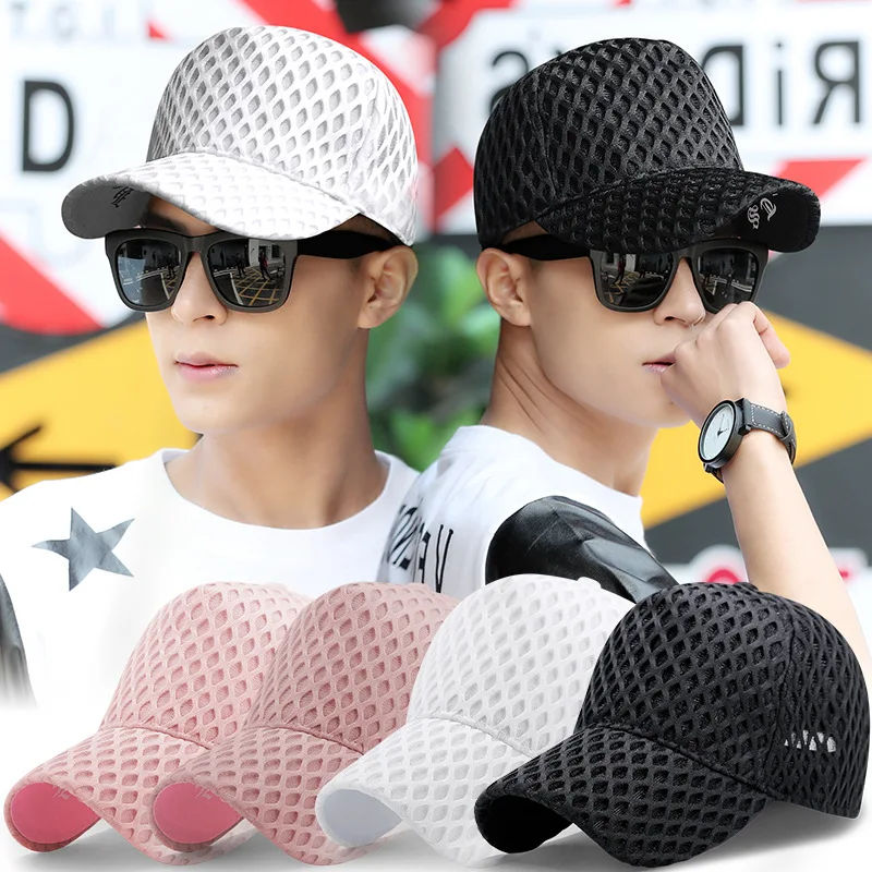 

Long Tongue Hat Male Summer Hollow Mesh Big Head Around Baseball Cap Outdoor Sun Hats Breathable Duck Tongue Caps