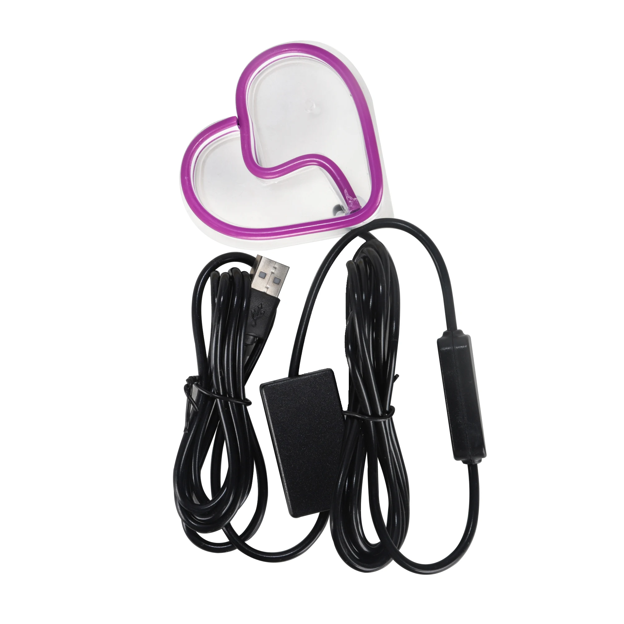 Car Modification Neon Car LED Window Lights Interior Decoration Lights Glowing Heart Atmosphere Lights USB Wiring Refit Tools